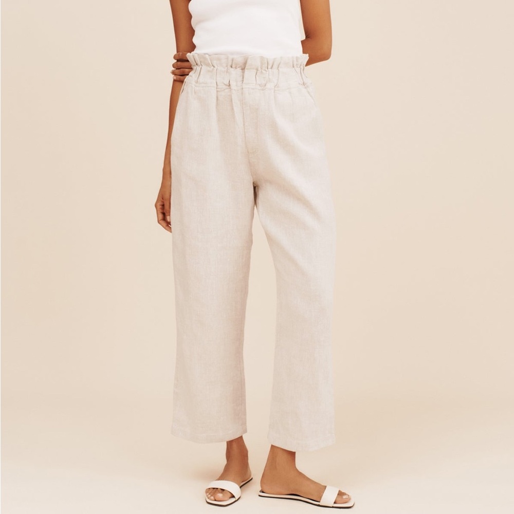 Posse Ducky Paperbag Pants - 100% Natural Linen XL